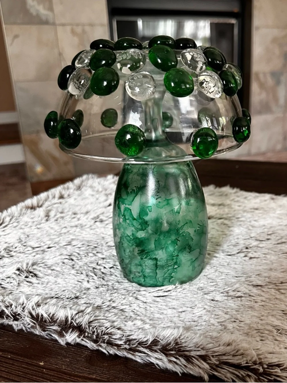 Handmade jeweled glass beaded mosaic glam accent decor
